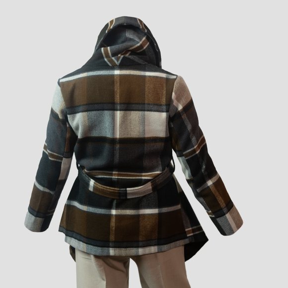 Chicwish Women's Plaid / Checkered Wrap Coat with Turn-Down-Shawl Collar - Picture 3 of 11